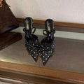 Image 4 - detail view of Elevate Your Style: Women's Elegant Bow-Designer Stiletto Heels for Summer Weddings
