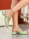 patent slingback Mary Jane pumps image 6 showing visible heel, strap, toe, color, and material details