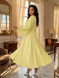 Color option view of Elegant Plus Size Flare Dress for Women - Perfect for Spring, Autumn, Office, and Travel