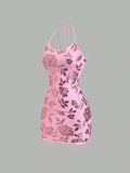 Final angle of pink beach-ready mini dress for dating and parties