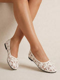 mesh sequin Mary Jane ballet flats image 59 showing visible shoe design, texture, strap, heel or flat sole details