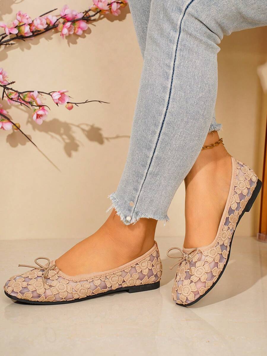 mesh sequin Mary Jane ballet flats image 50 showing visible shoe design, texture, strap, heel or flat sole details