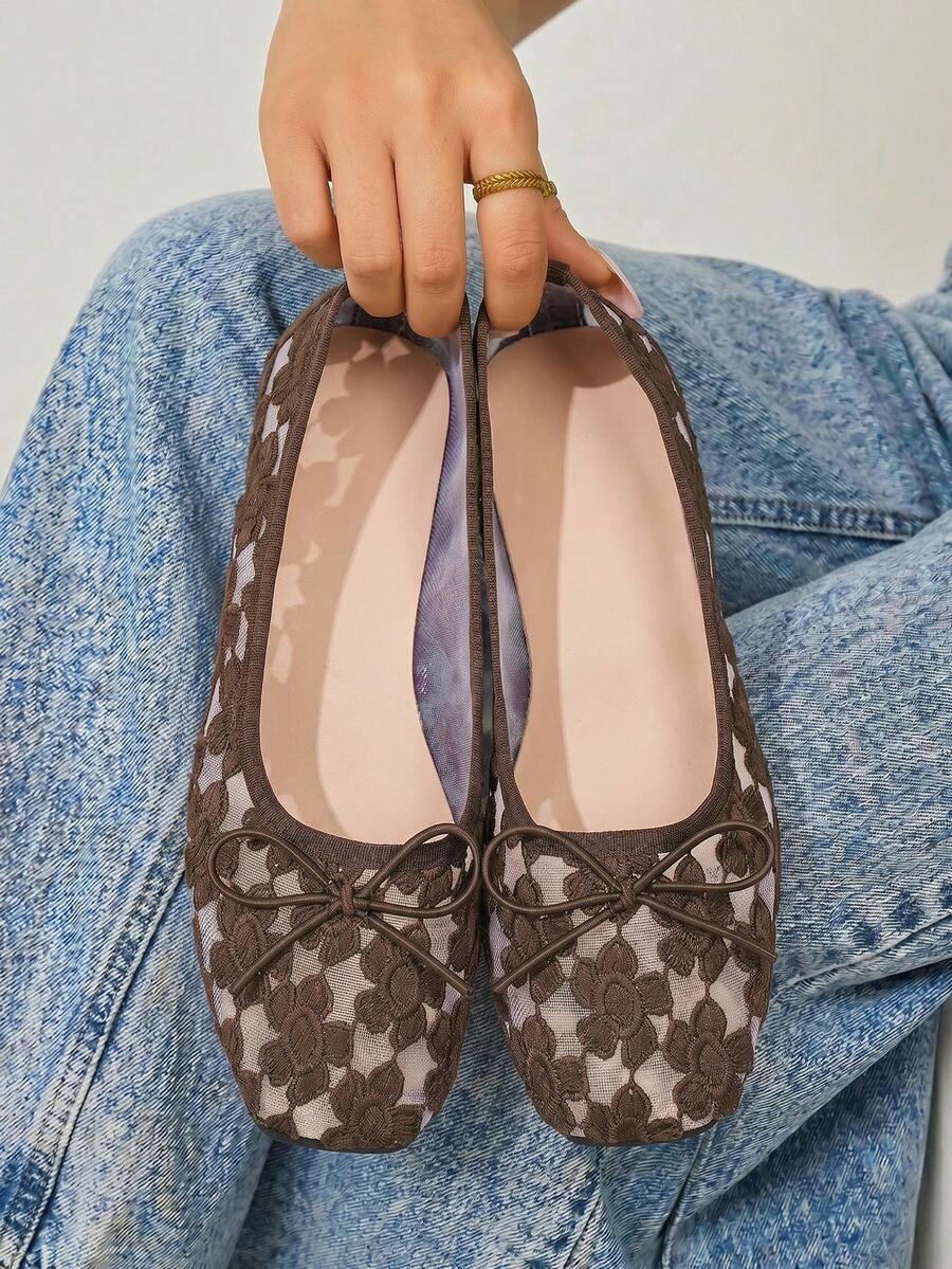 mesh sequin Mary Jane ballet flats image 54 showing visible shoe design, texture, strap, heel or flat sole details