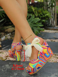 Image 4 - heel detail of European and American Plus Size Platform Wedge Sandals for Stylish Comfort