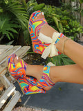 Image 3 - back view of European and American Plus Size Platform Wedge Sandals for Stylish Comfort