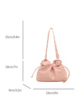 Image 15 - bag detail of Trendy Minimalist Drawstring Bucket Bag - Versatile Handbag for Stylish Women