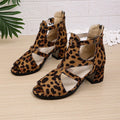 Image 4 - detail view of 2026 Snake Pattern Chunky Heel Sandals for Women - Stylish Peep Toe High Heels with Back Zipper, Straps, and Plus Size Options