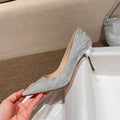 Detail view of Elegant Champagne Gold and Silver High Heels for Women - Spring 2026 Fashion Must-Have for shoes styling