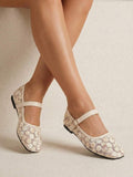 mesh sequin Mary Jane ballet flats image 30 showing visible shoe design, texture, strap, heel or flat sole details