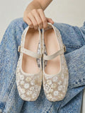 mesh sequin Mary Jane ballet flats image 31 showing visible shoe design, texture, strap, heel or flat sole details