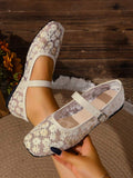 mesh sequin Mary Jane ballet flats image 32 showing visible shoe design, texture, strap, heel or flat sole details