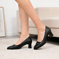 Front view of Geeyea Business Casual Heels with Stylish Metal Buckle for Office Wear for shoes styling