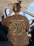 Brown Christian praise graphic tee front chest print