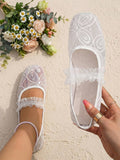 mesh sequin Mary Jane ballet flats image 15 showing visible shoe design, texture, strap, heel or flat sole details