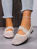 mesh sequin Mary Jane ballet flats image 18 showing visible shoe design, texture, strap, heel or flat sole details