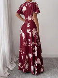 Image 11 - fit detail of Elegant Plus Size Floral Print Dress for Women - Perfect for Work, Commute, and Summer Outings