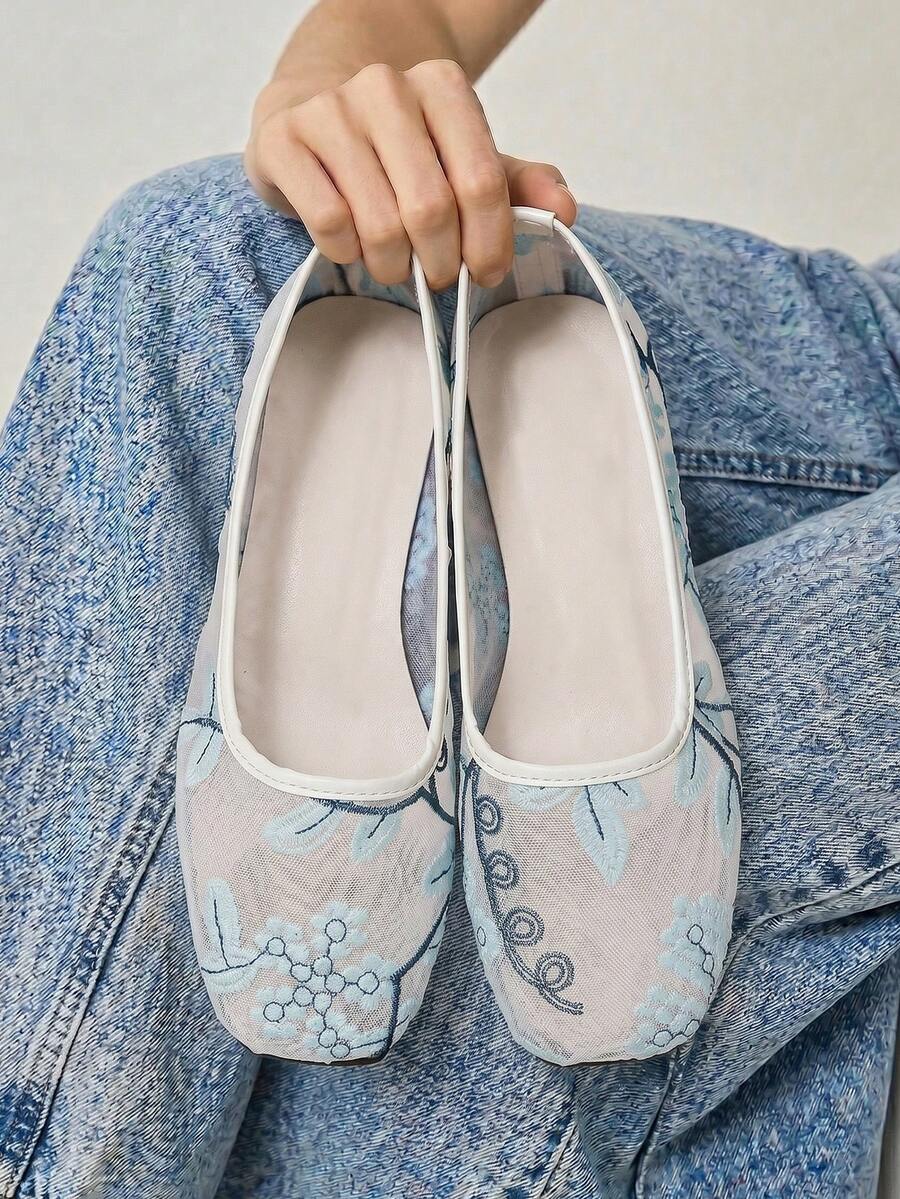 mesh sequin Mary Jane ballet flats image 24 showing visible shoe design, texture, strap, heel or flat sole details
