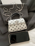 Image 31 - final detail of Stylish Mini Polka Dot PU Leather Clutch Handbag for Fashion-Forward Looks