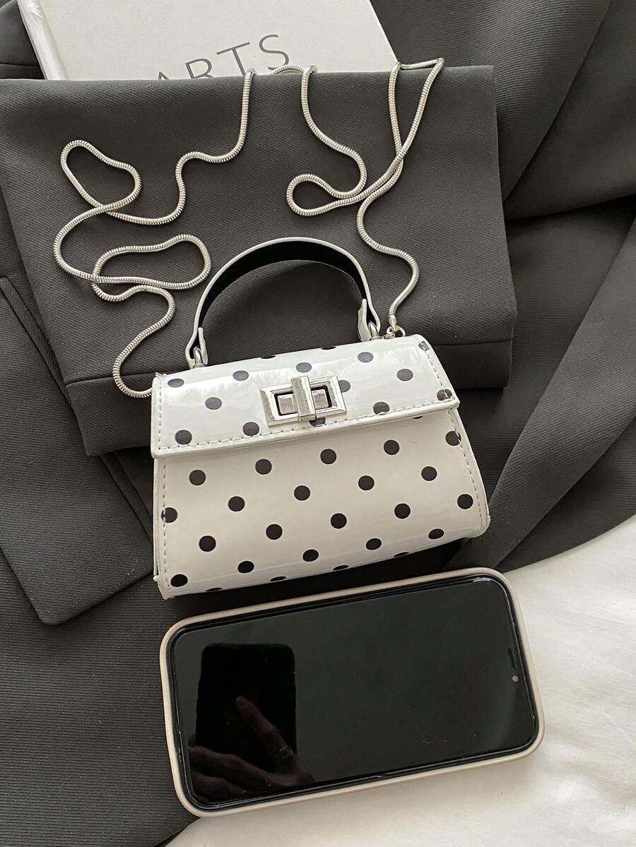 Image 31 - final detail of Stylish Mini Polka Dot PU Leather Clutch Handbag for Fashion-Forward Looks