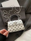 Image 28 - side angle of Stylish Mini Polka Dot PU Leather Clutch Handbag for Fashion-Forward Looks