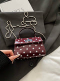 Image 2 - side profile of Stylish Mini Polka Dot PU Leather Clutch Handbag for Fashion-Forward Looks