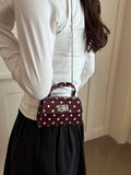Image 4 - detail view of Stylish Mini Polka Dot PU Leather Clutch Handbag for Fashion-Forward Looks