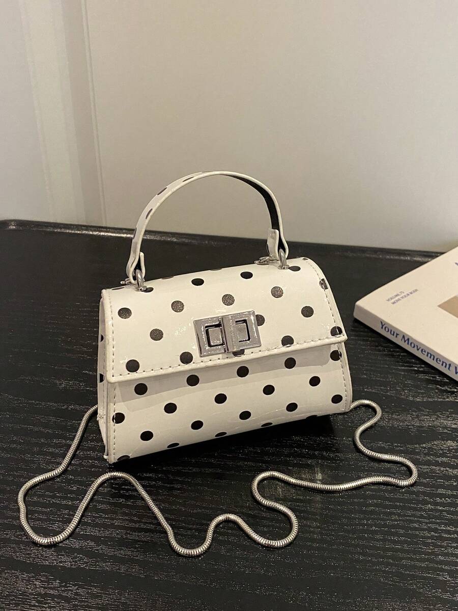 Image 29 - back angle of Stylish Mini Polka Dot PU Leather Clutch Handbag for Fashion-Forward Looks