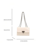 Image 21 - variant view of Vintage Cherry Pattern Mini Square Shoulder Bag – Versatile Flap & Adjustable Chain for Stylish Daily Use