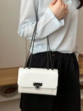 Image 17 - lifestyle view of Vintage Cherry Pattern Mini Square Shoulder Bag – Versatile Flap & Adjustable Chain for Stylish Daily Use