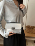 Image 3 - back view of Vintage Cherry Pattern Mini Square Shoulder Bag – Versatile Flap & Adjustable Chain for Stylish Daily Use