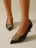 Elegant Metallic Gold Kitten Heel High Heels for Comfortable Office and Party Wear unique product image 9 metallic gold kitten heel sandal women shoes styling