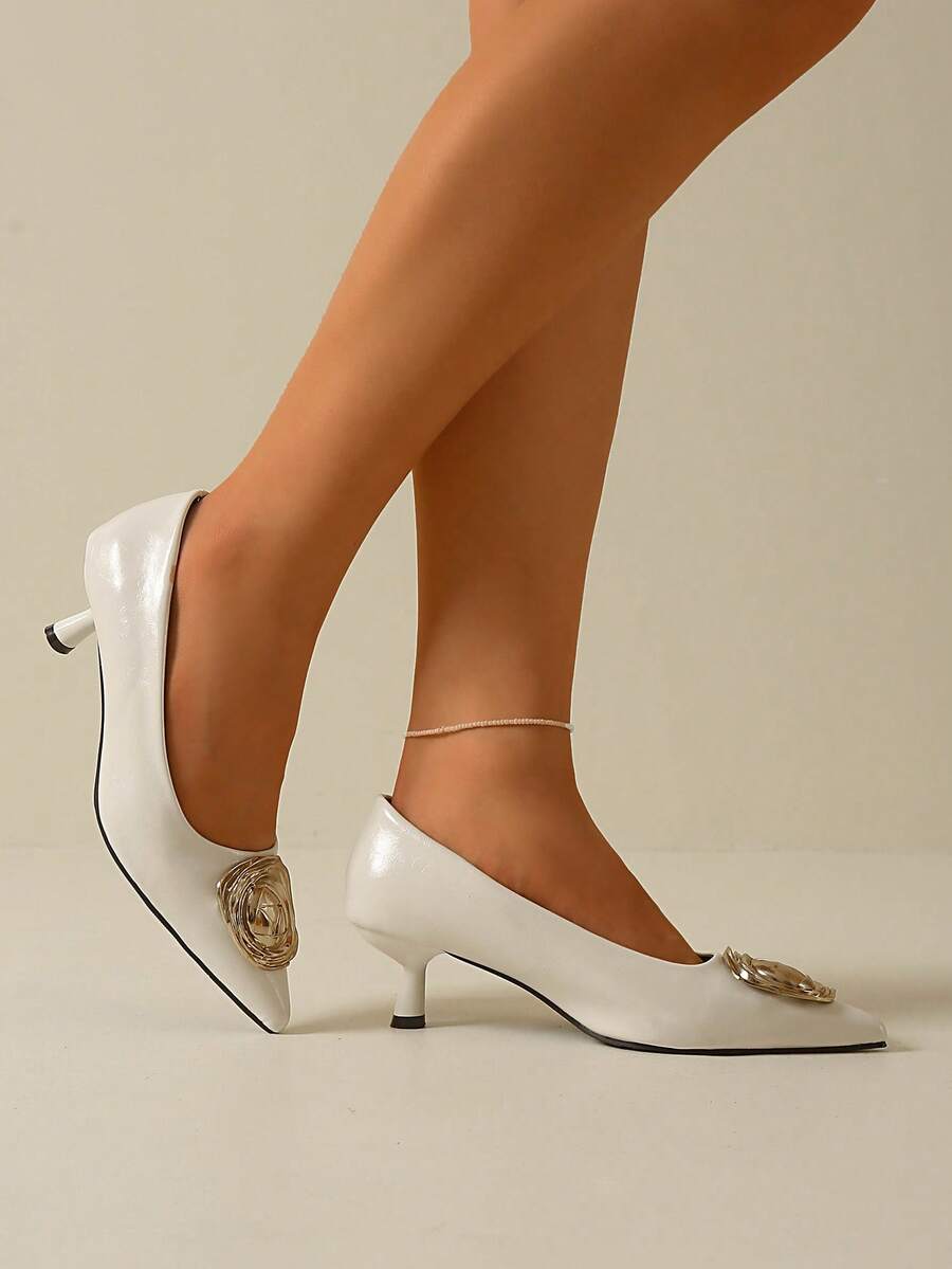 Elegant Metallic Gold Kitten Heel High Heels for Comfortable Office and Party Wear unique product image 3 metallic gold kitten heel sandal women shoes styling