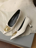 Elegant Metallic Gold Kitten Heel High Heels for Comfortable Office and Party Wear unique product image 4 metallic gold kitten heel sandal women shoes styling