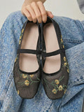 mesh sequin Mary Jane ballet flats image 57 showing visible shoe design, texture, strap, heel or flat sole details
