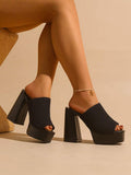 Image 6 - color option of Elevate Your Style with Bright Green Knit Sandals – Ultra High Heels for a Lengthening Effect
