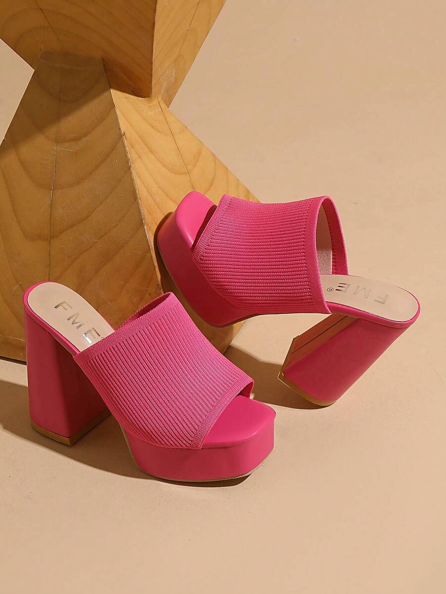 Image 5 - fabric detail of Elevate Your Style with Bright Green Knit Sandals – Ultra High Heels for a Lengthening Effect