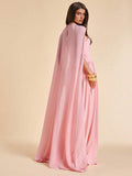 Back view of Elegant Pink Strapless Button-Decor Dress for Spring/Summer - Perfect High-End Wedding Bridesmaid Gown for women styling