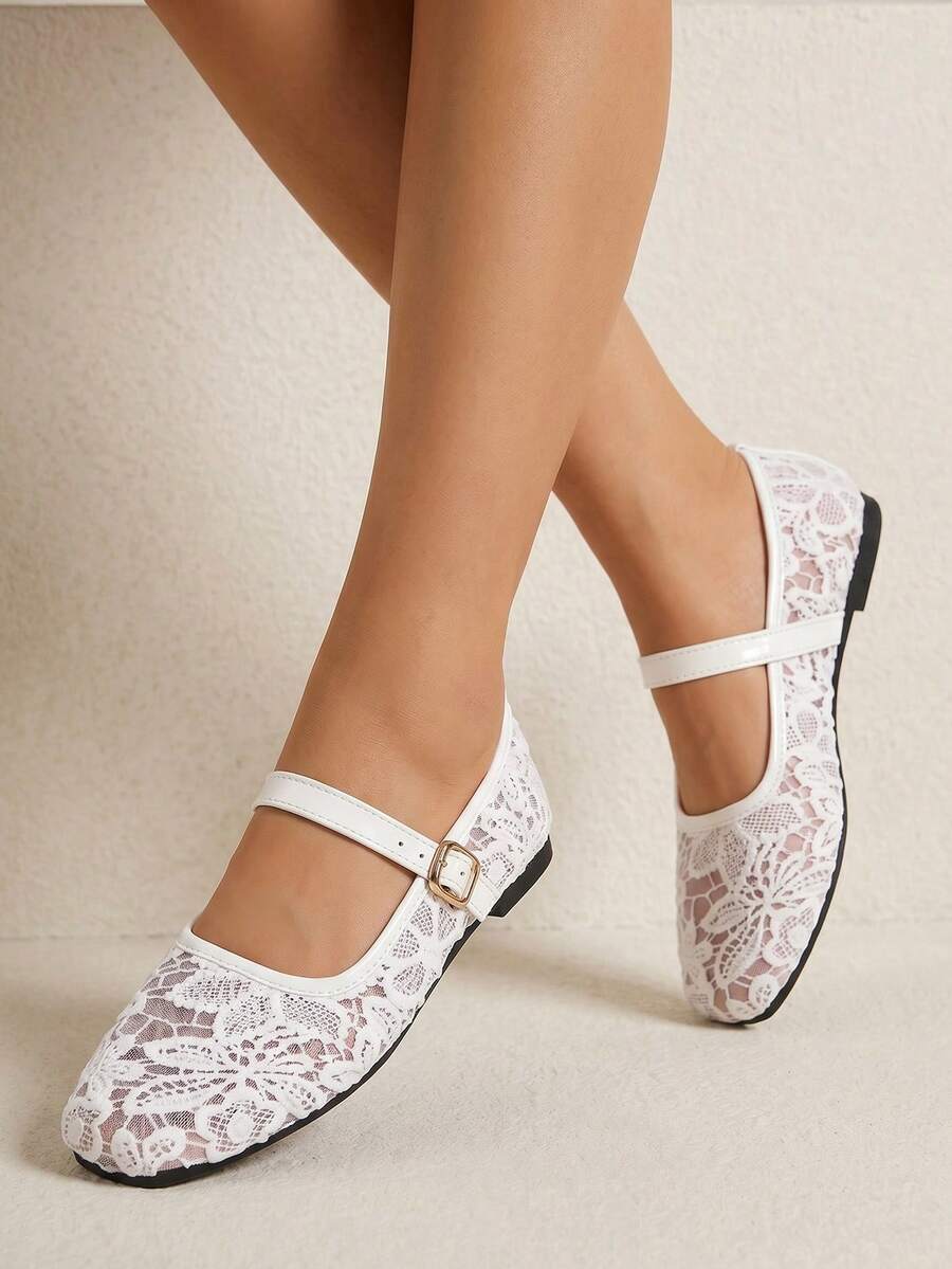 mesh sequin Mary Jane ballet flats image 35 showing visible shoe design, texture, strap, heel or flat sole details