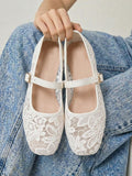 mesh sequin Mary Jane ballet flats image 36 showing visible shoe design, texture, strap, heel or flat sole details