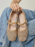 mesh sequin Mary Jane ballet flats image 46 showing visible shoe design, texture, strap, heel or flat sole details