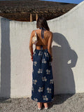 Red vacation dress with fitted bodice
