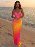 Cream floral crisscross halter maxi dress front view