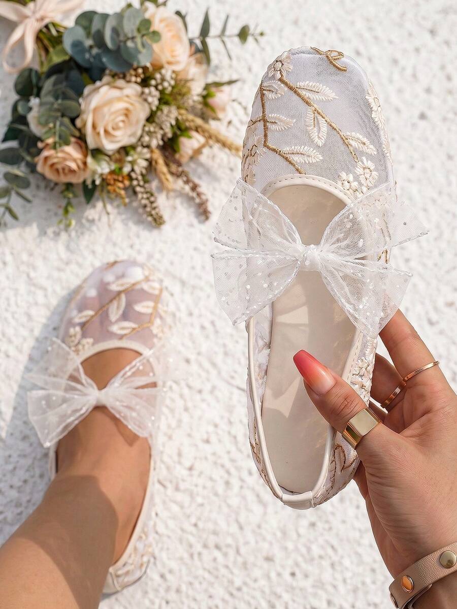 mesh sequin Mary Jane ballet flats image 7 showing visible shoe design, texture, strap, heel or flat sole details