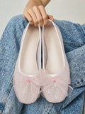 mesh sequin Mary Jane ballet flats image 6 showing visible shoe design, texture, strap, heel or flat sole details