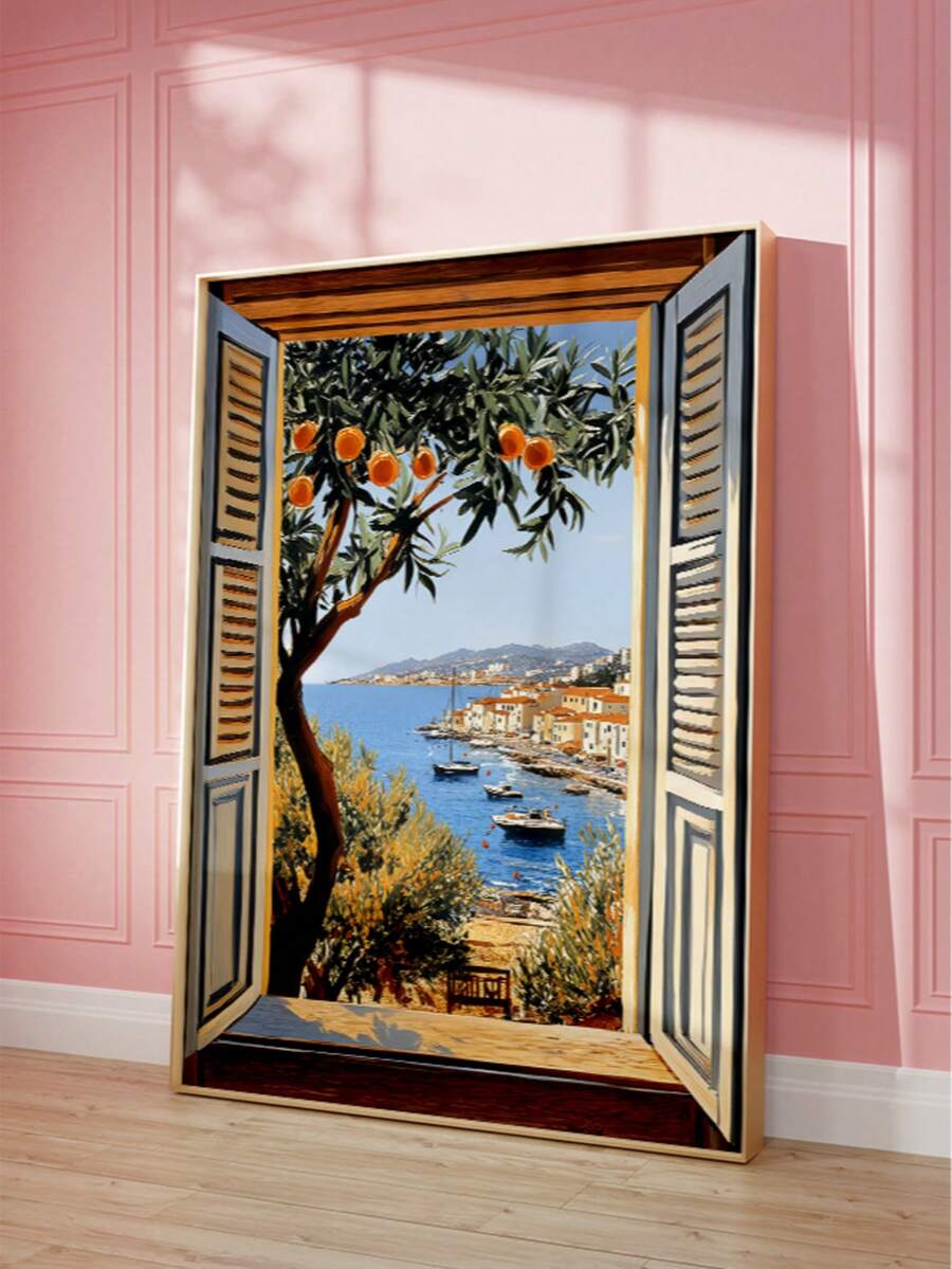 Large Mediterranean window scene leaning in bright room