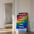 Rainbow quote wall art in hallway-style mockup