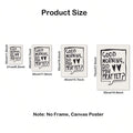 Canvas poster size chart for Good Morning Did You Pray Yet wall art showing 21 by 30 to 50 by 70 centimeter options