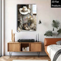 Rustic western canvas wall art in living room styling