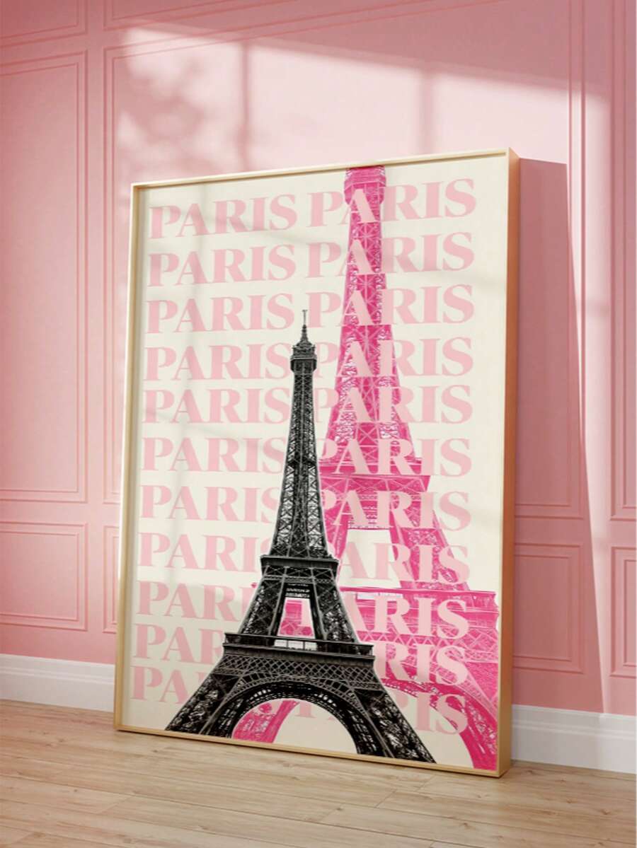 The Pink Paris Eiffel Tower Canvas Wall Art Y2K Poster for Bedroom Dorm Decor combines the romantic charm of Paris with a playful Y2K-inspired aesthetic. Featuring a stylish Eiffel Tower scene in soft pink tones, this artwork brings together feminine colors, nostalgic details, and youthful energy to create a dreamy statement piece for modern spaces.