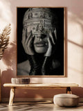 Grayscale dollar bill portrait shown on a plain wall